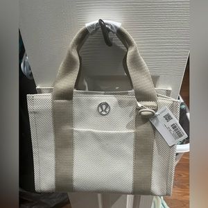Lululemon Two Toned Canvas Mini Tote Mojave Tan/Light Ivory Brand New